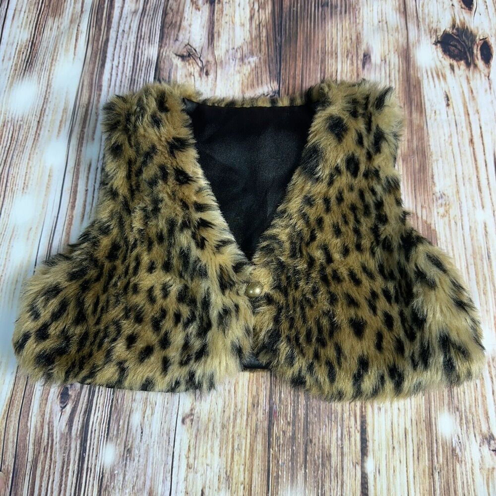 Catherine Malandrino Mini Girls Sz 18M Cable Knit Sweater Dress Leopard Vest Hat - Picture 4 of 10